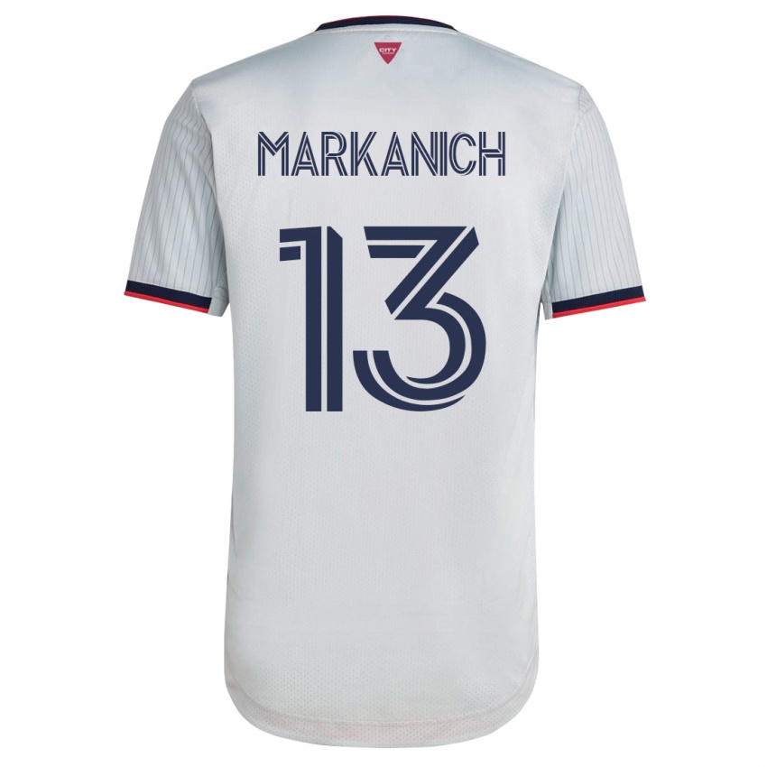 Mujer Camiseta Anthony Markanich #13 Blanco 2ª Equipación 2023/24 La Camisa Perú