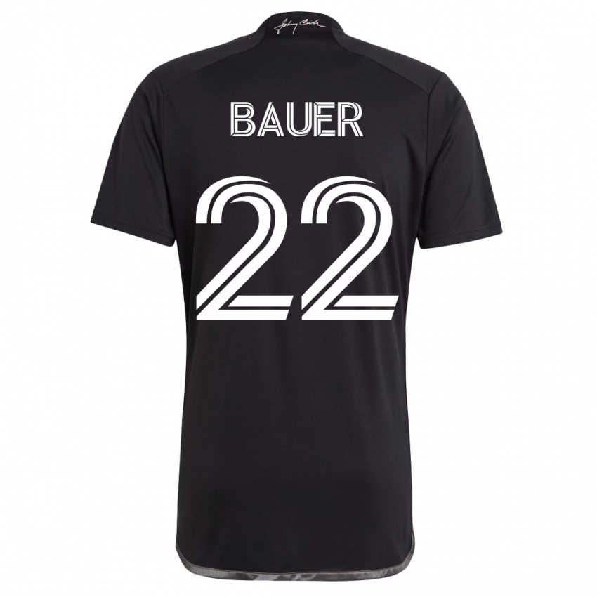 Mujer Camiseta Josh Bauer #22 Negro 2ª Equipación 2023/24 La Camisa Perú