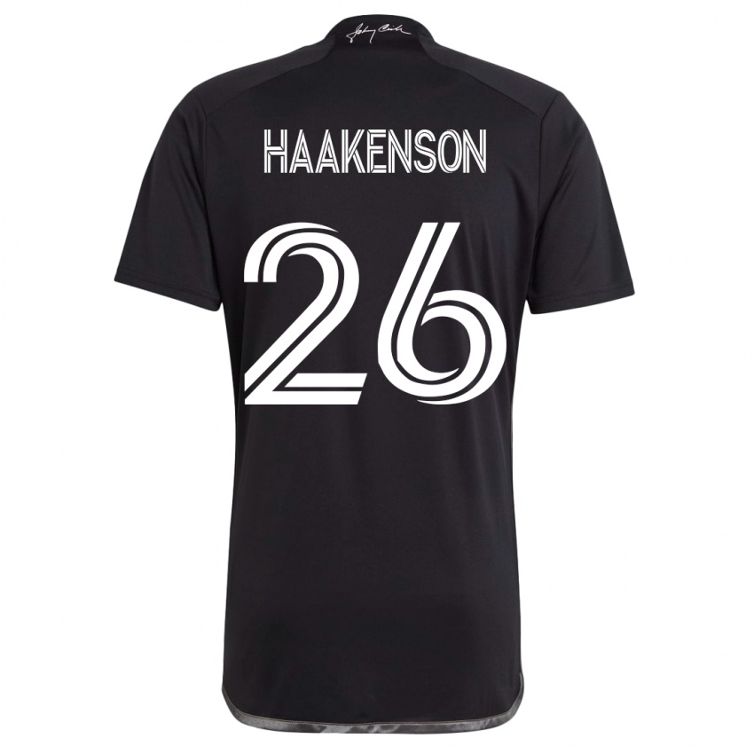 Mujer Camiseta Luke Haakenson #26 Negro 2ª Equipación 2023/24 La Camisa Perú