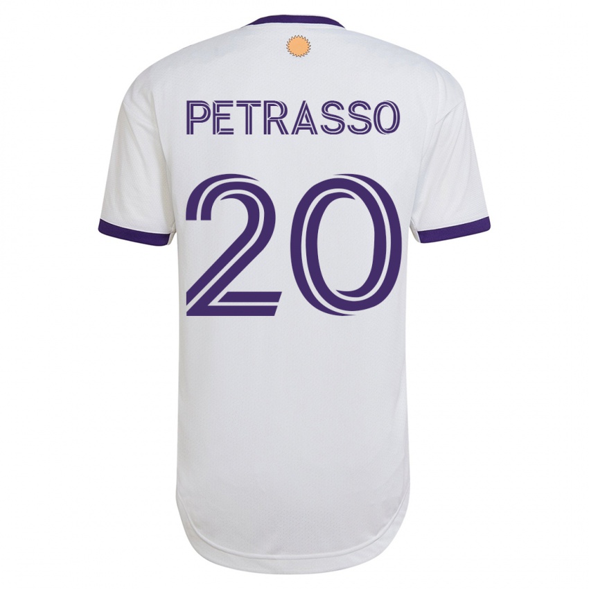 Mujer Camiseta Luca Petrasso #20 Blanco 2ª Equipación 2023/24 La Camisa Perú