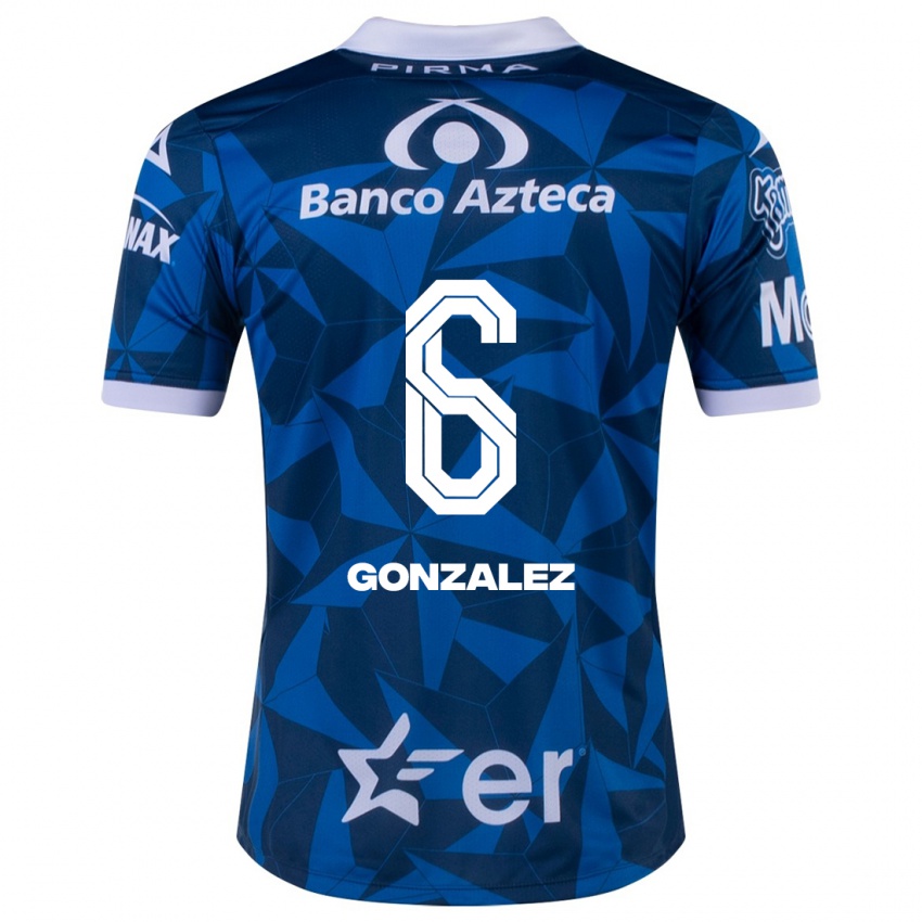 Mujer Camiseta Pablo González #6 Azul 2ª Equipación 2023/24 La Camisa Perú