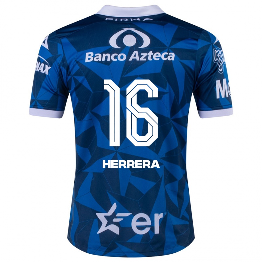 Mujer Camiseta Alberto Herrera #16 Azul 2ª Equipación 2023/24 La Camisa Perú