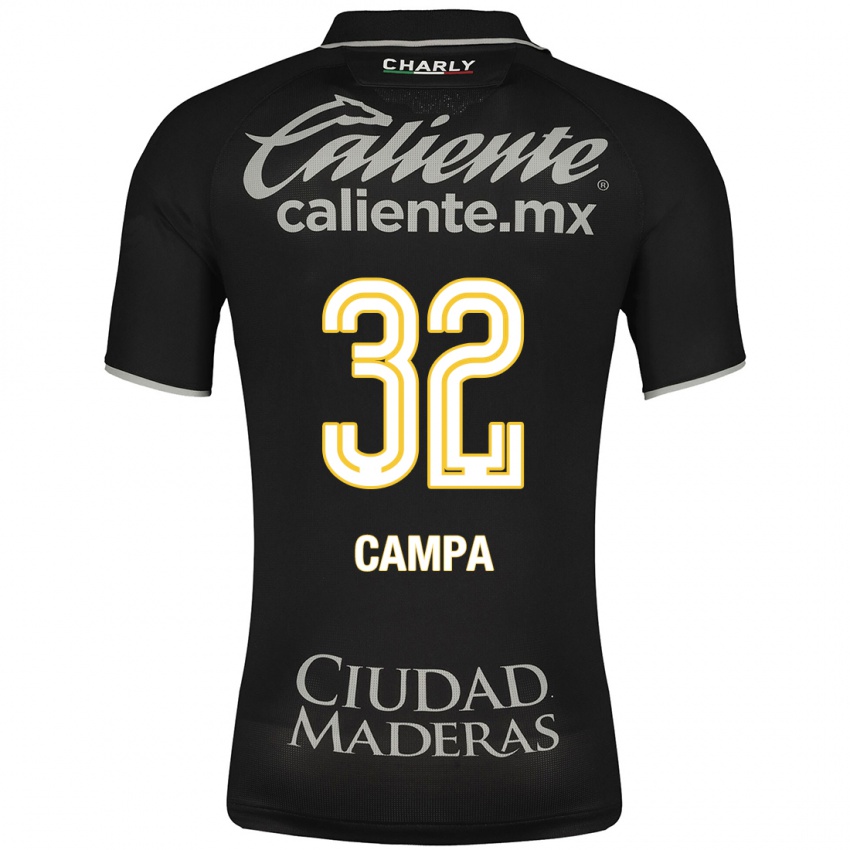 Mujer Camiseta Ana Campa #32 Negro 2ª Equipación 2023/24 La Camisa Perú