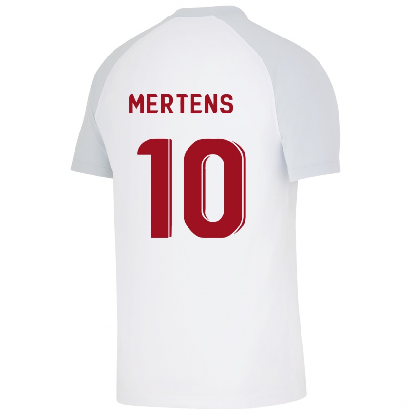 Mujer Camiseta Dries Mertens #10 Blanco 2ª Equipación 2023/24 La Camisa Perú