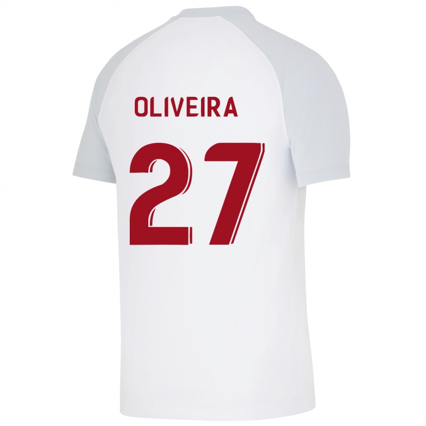 Mujer Camiseta Sergio Oliveira #27 Blanco 2ª Equipación 2023/24 La Camisa Perú