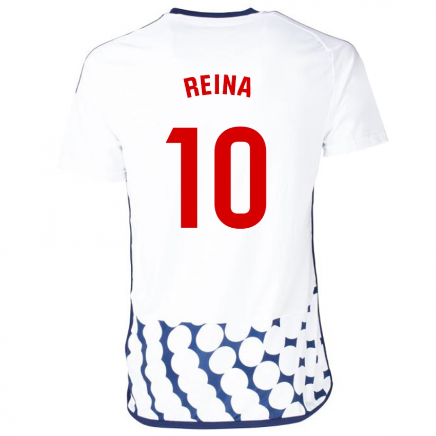 Mujer Camiseta Alberto Reina #10 Blanco 2ª Equipación 2023/24 La Camisa Perú