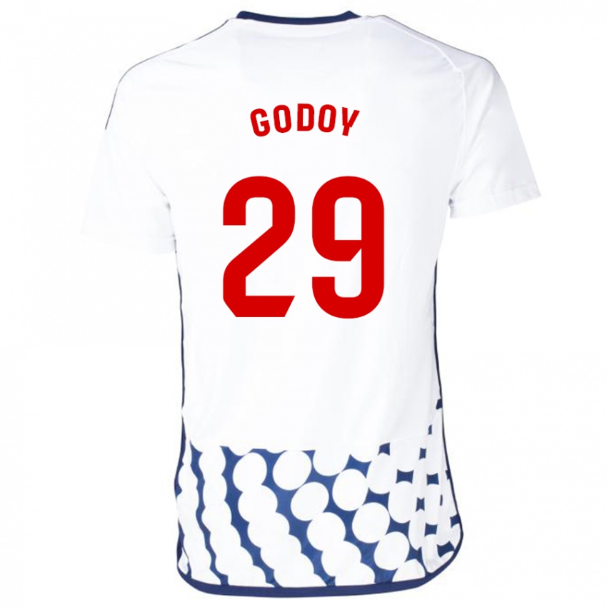 Mujer Camiseta Alan Godoy #29 Blanco 2ª Equipación 2023/24 La Camisa Perú