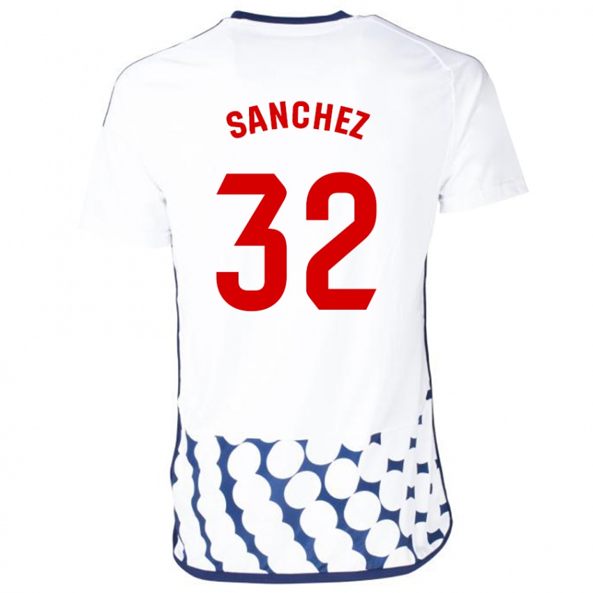 Mujer Camiseta Rubén Sánchez #32 Blanco 2ª Equipación 2023/24 La Camisa Perú