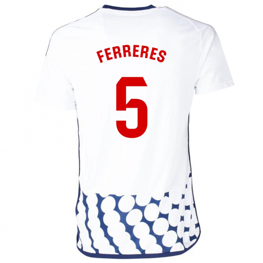 Mujer Camiseta Manolo Ferreres #5 Blanco 2ª Equipación 2023/24 La Camisa Perú