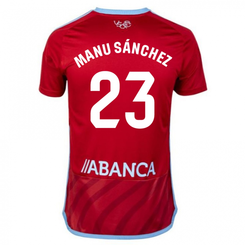 Mujer Camiseta Manu Sanchez #23 Rojo 2ª Equipación 2023/24 La Camisa Perú