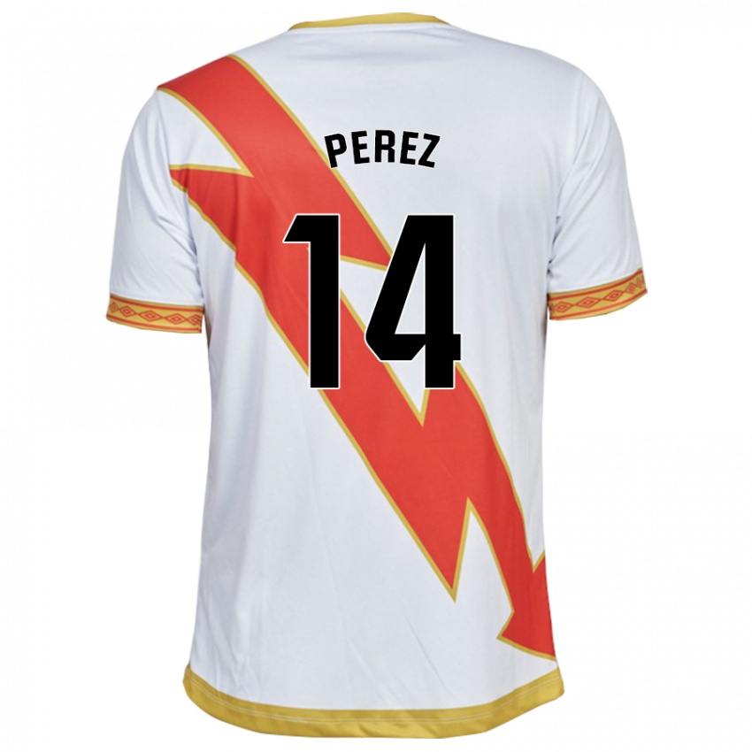 Niño Camiseta Kike Pérez #14 Blanco 1ª Equipación 2023/24 La Camisa Perú