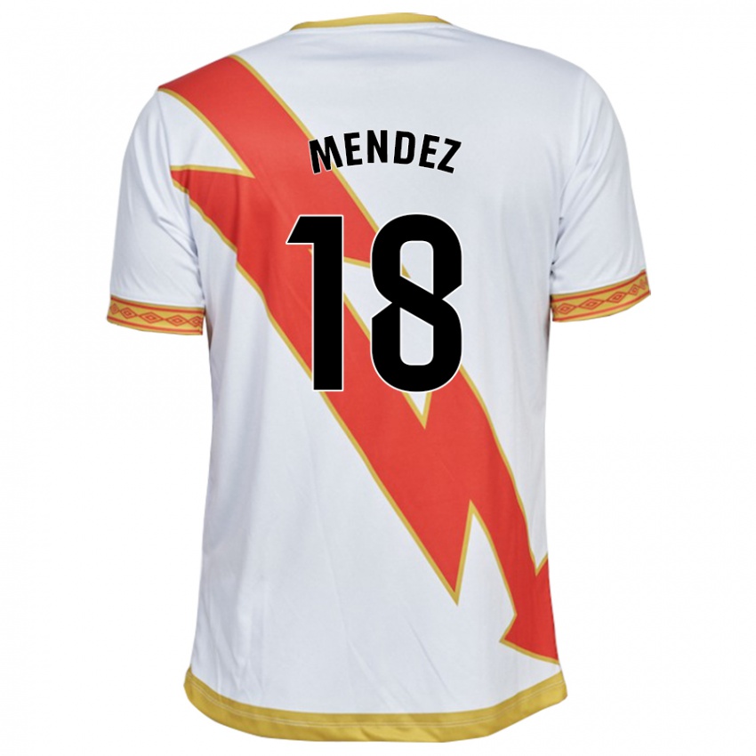 Niño Camiseta Diego Méndez #18 Blanco 1ª Equipación 2023/24 La Camisa Perú