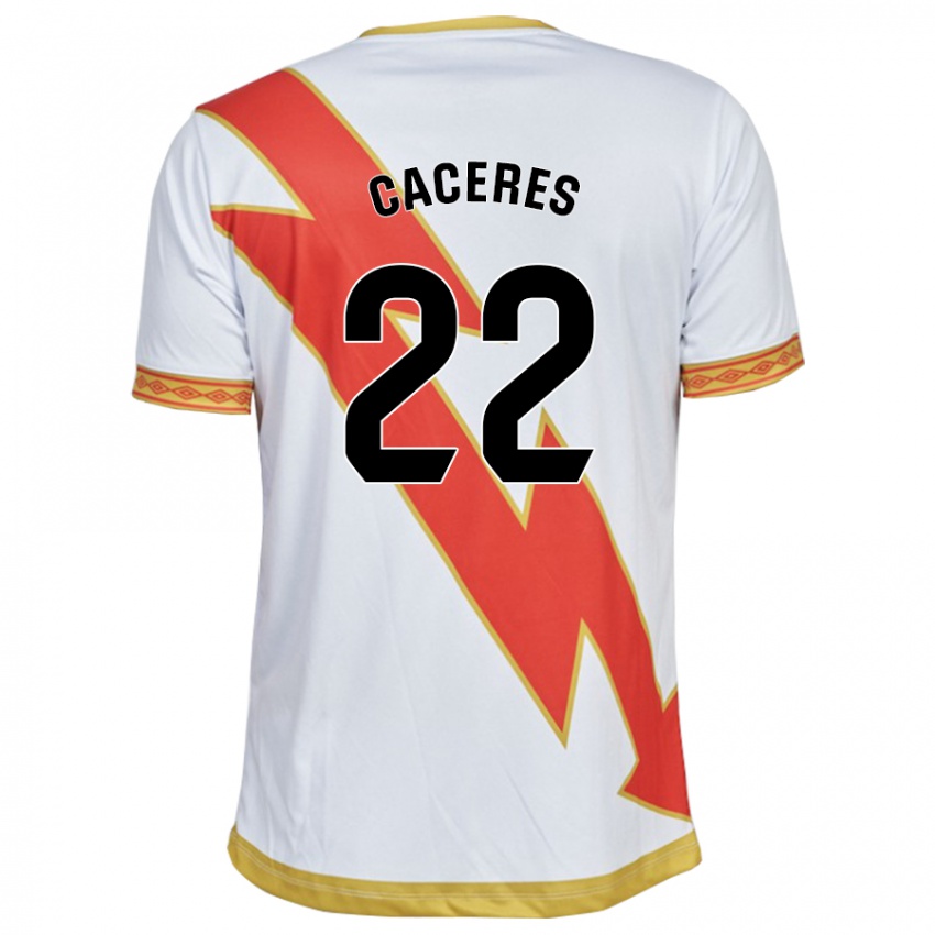 Niño Camiseta Daniel Cáceres #22 Blanco 1ª Equipación 2023/24 La Camisa Perú