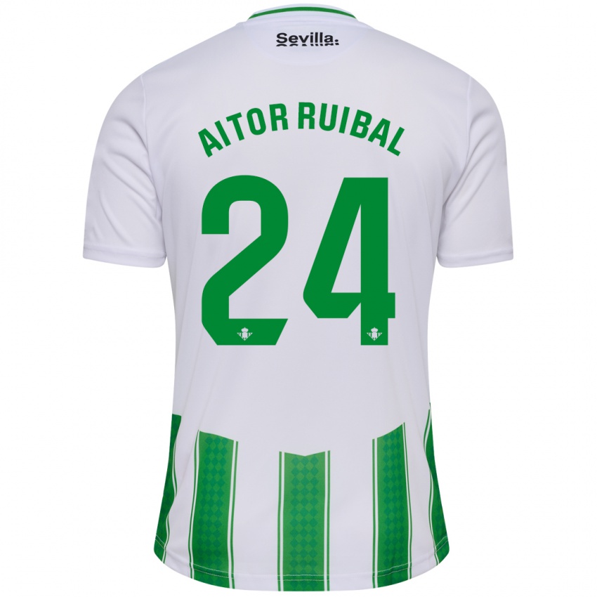 Niño Camiseta Aitor Ruibal #24 Blanco 1ª Equipación 2023/24 La Camisa Perú