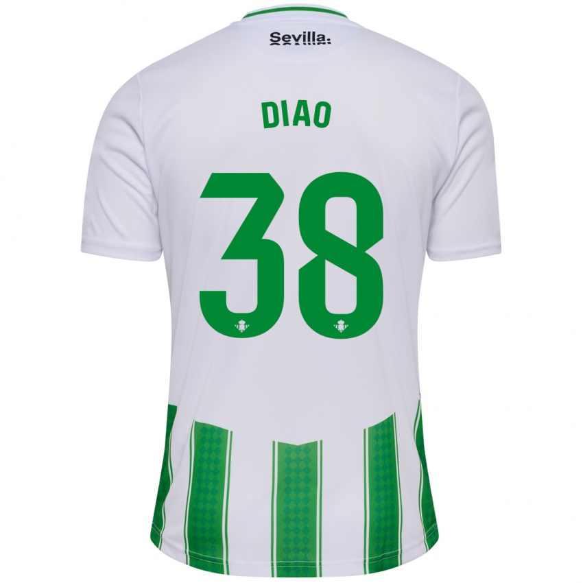 Niño Camiseta Assane Diao #38 Blanco 1ª Equipación 2023/24 La Camisa Perú