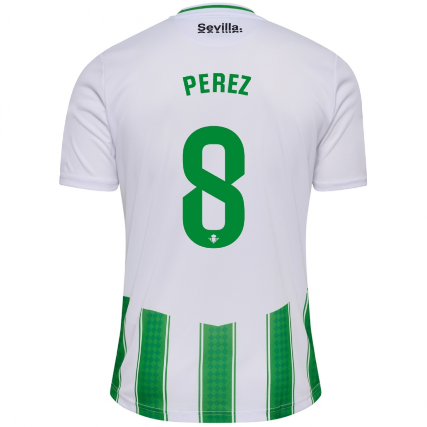 Niño Camiseta Dani Pérez #8 Blanco 1ª Equipación 2023/24 La Camisa Perú