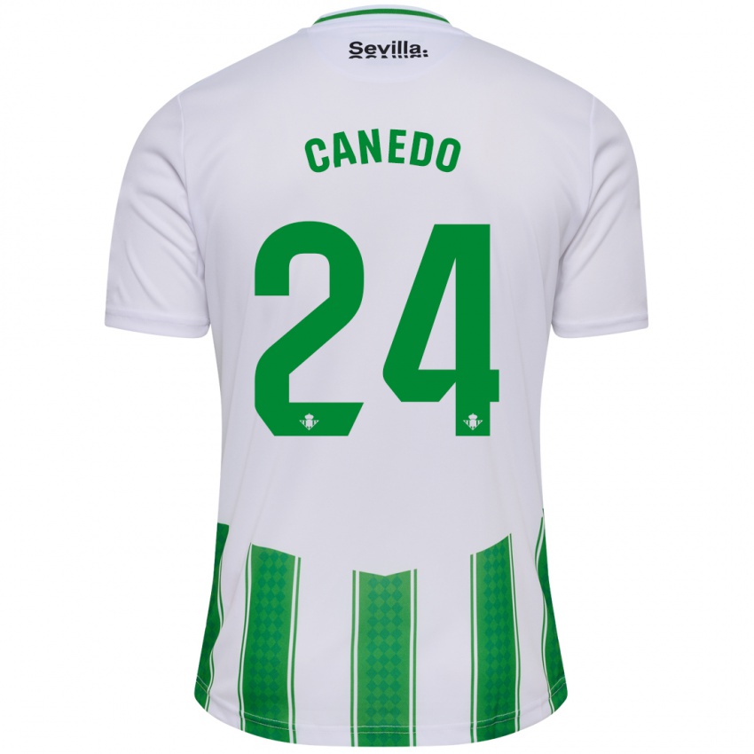 Niño Camiseta Damián Canedo #24 Blanco 1ª Equipación 2023/24 La Camisa Perú