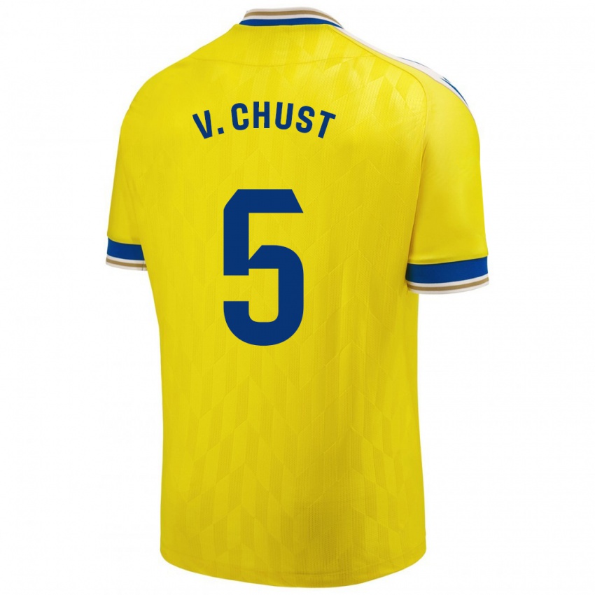 Niño Camiseta Victor Chust #5 Amarillo 1ª Equipación 2023/24 La Camisa Perú