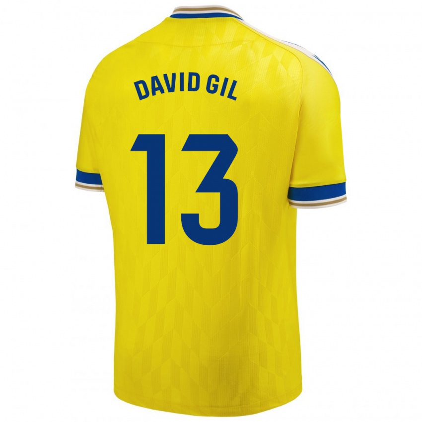 Niño Camiseta David Gil #13 Amarillo 1ª Equipación 2023/24 La Camisa Perú