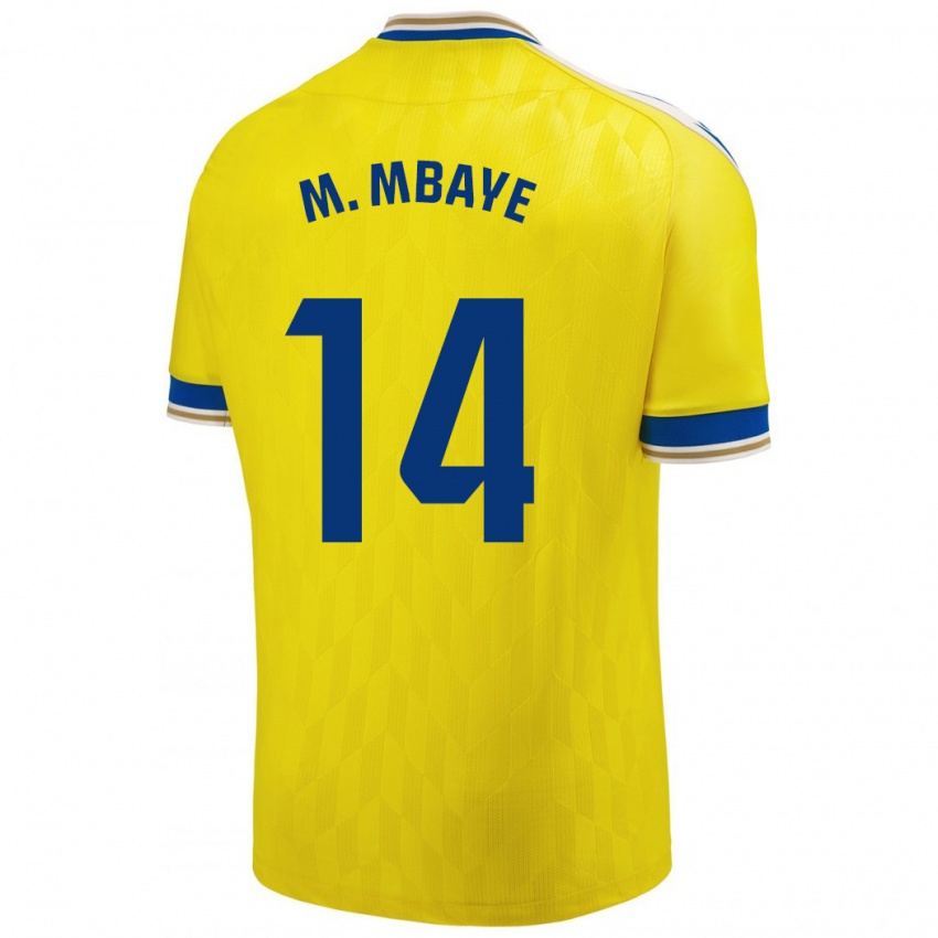 Niño Camiseta Momo Mbaye #14 Amarillo 1ª Equipación 2023/24 La Camisa Perú