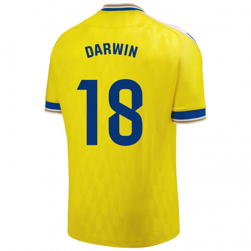 Niño Camiseta Darwin Machís #18 Amarillo 1ª Equipación 2023/24 La Camisa Perú