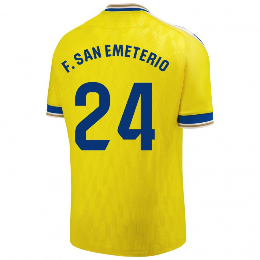 Niño Camiseta Fede San Emeterio #24 Amarillo 1ª Equipación 2023/24 La Camisa Perú