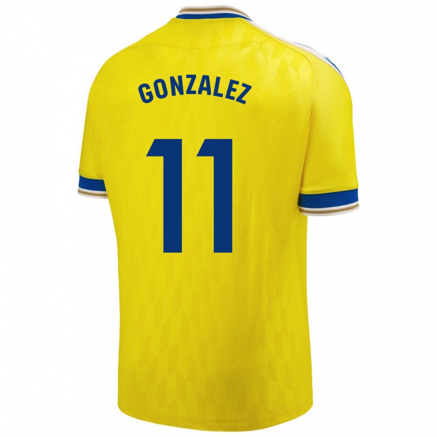 Niño Camiseta Chus González #11 Amarillo 1ª Equipación 2023/24 La Camisa Perú