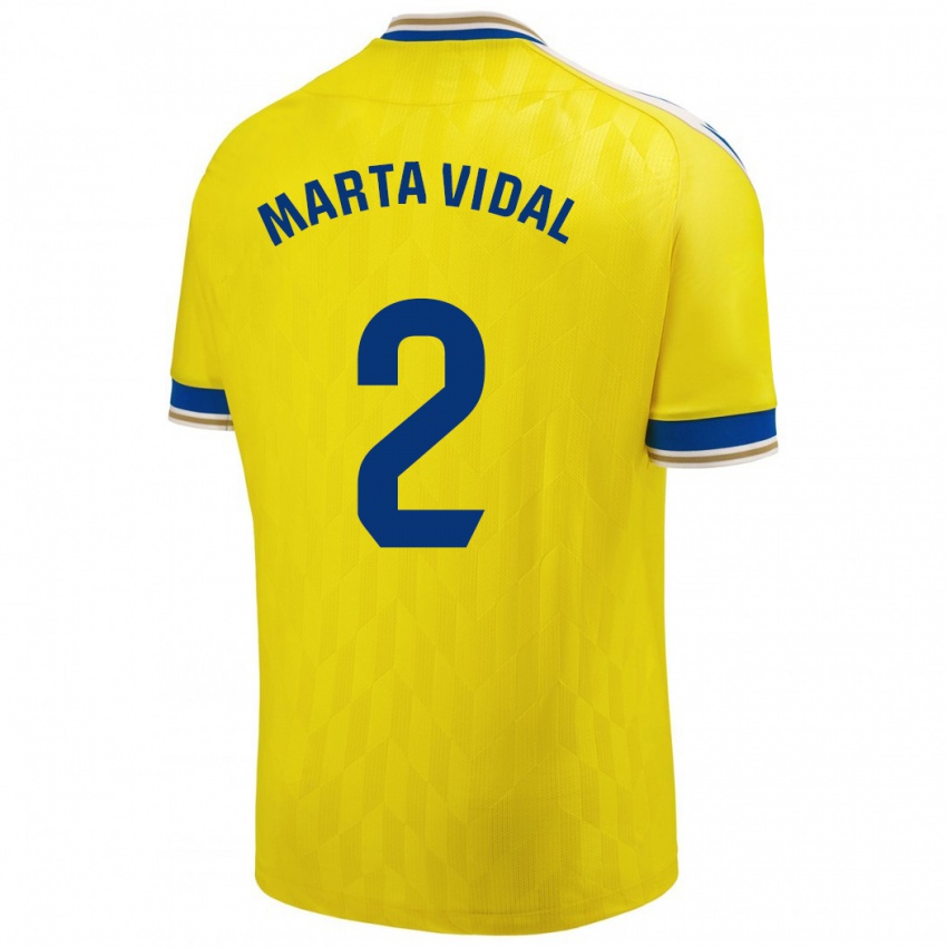 Niño Camiseta Marta Vidal Vela #2 Amarillo 1ª Equipación 2023/24 La Camisa Perú