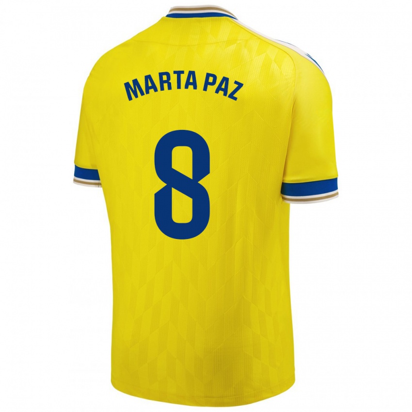 Niño Camiseta Marta Milagros Paz Cruz #8 Amarillo 1ª Equipación 2023/24 La Camisa Perú