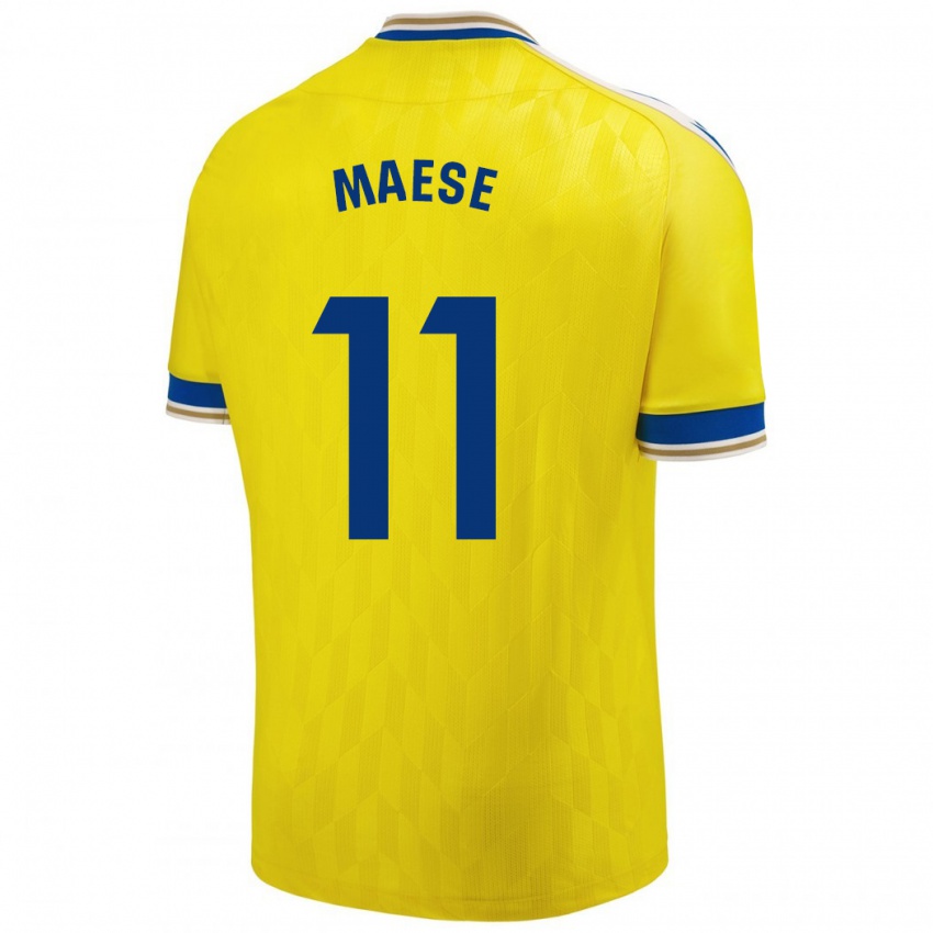 Niño Camiseta María Del Carmen Maese Gaitán #11 Amarillo 1ª Equipación 2023/24 La Camisa Perú