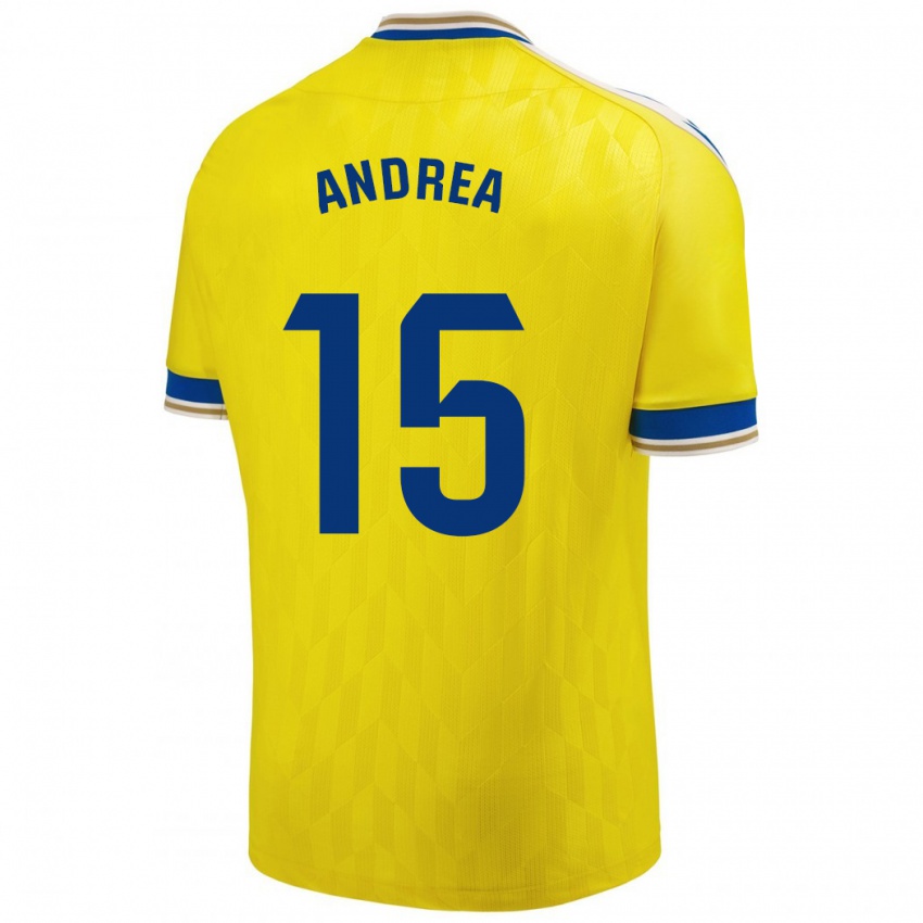 Niño Camiseta Andrea Sánchez Moreno #15 Amarillo 1ª Equipación 2023/24 La Camisa Perú