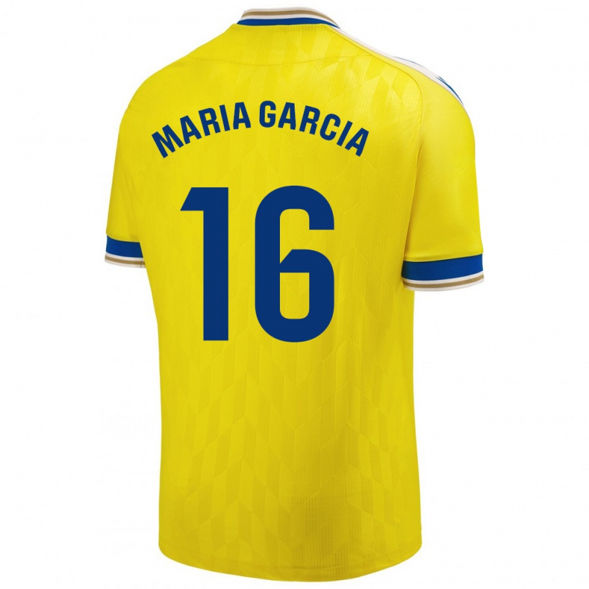 Niño Camiseta Maria García Fernández #16 Amarillo 1ª Equipación 2023/24 La Camisa Perú