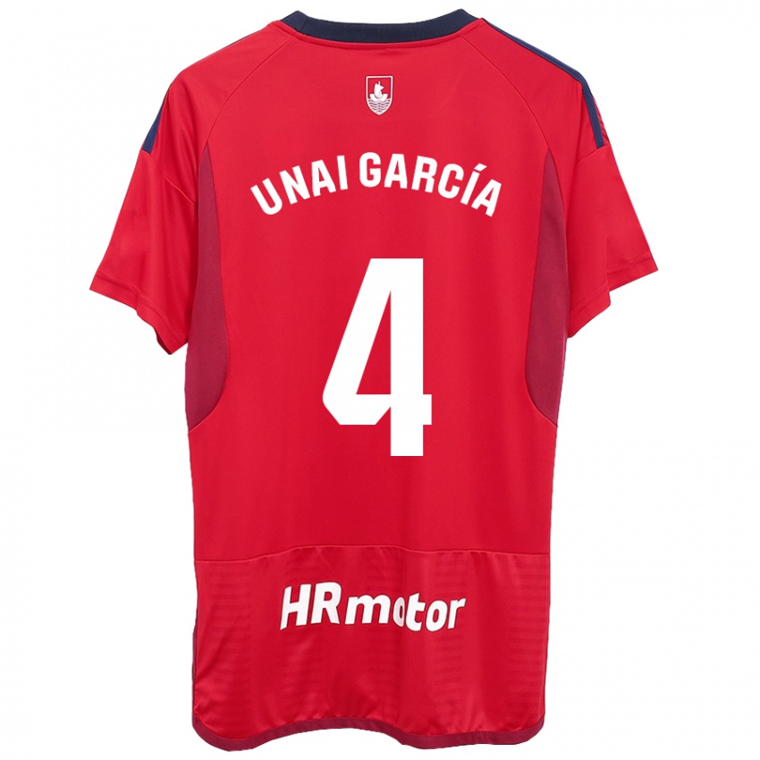 Niño Camiseta Unai García #4 Rojo 1ª Equipación 2023/24 La Camisa Perú