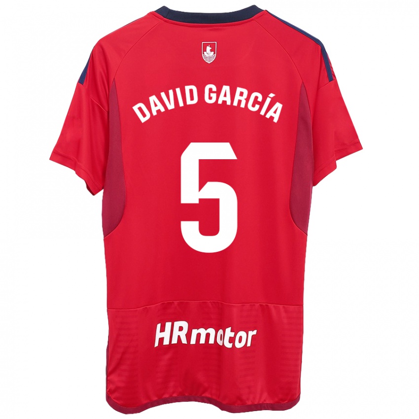 Niño Camiseta David García #5 Rojo 1ª Equipación 2023/24 La Camisa Perú