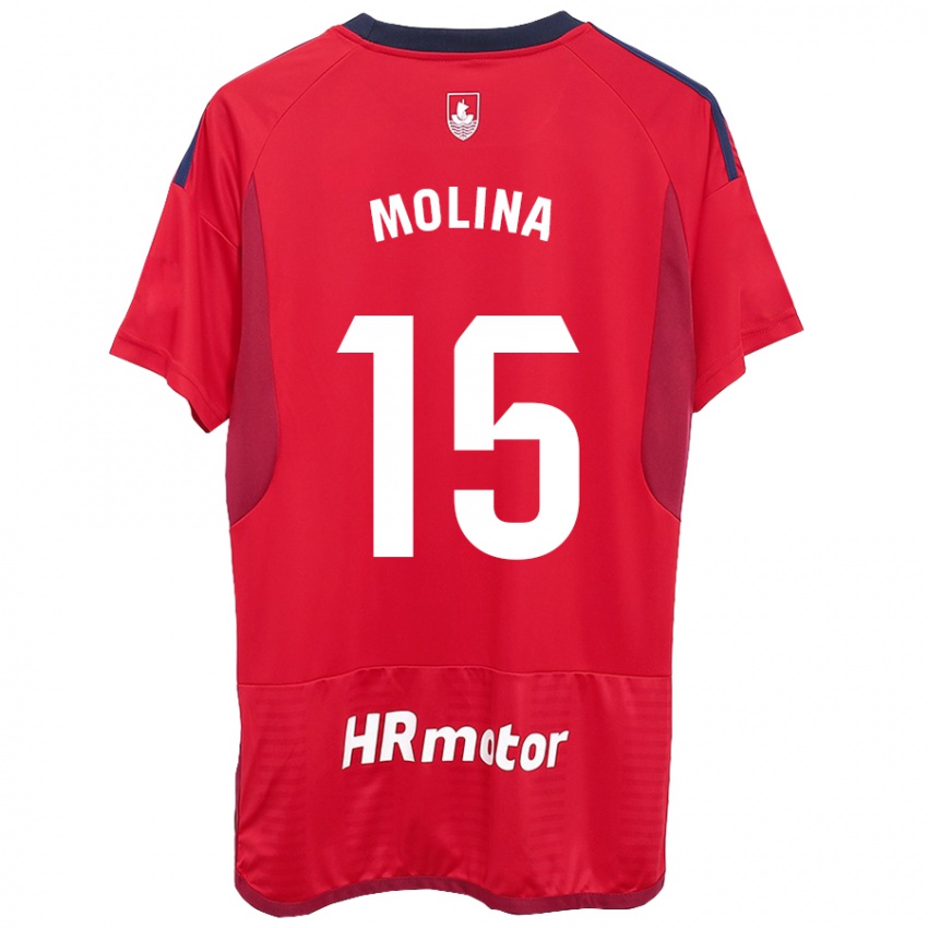 Niño Camiseta Guillem Molina #15 Rojo 1ª Equipación 2023/24 La Camisa Perú