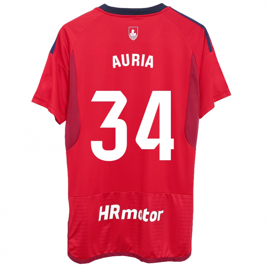 Niño Camiseta Miguel Auria #34 Rojo 1ª Equipación 2023/24 La Camisa Perú