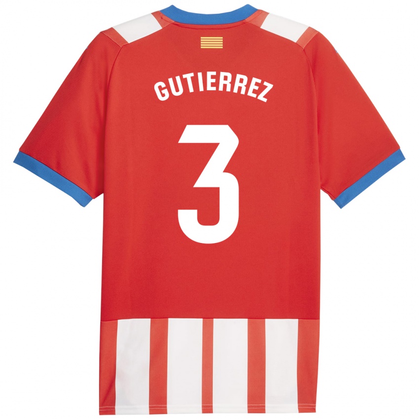 Niño Camiseta Miguel Gutierrez #3 Rojo Blanco 1ª Equipación 2023/24 La Camisa Perú
