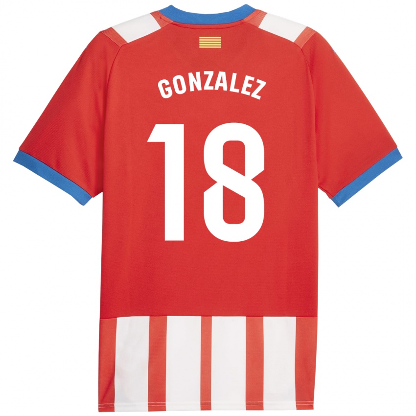 Niño Camiseta Gerard Gonzalez #18 Rojo Blanco 1ª Equipación 2023/24 La Camisa Perú