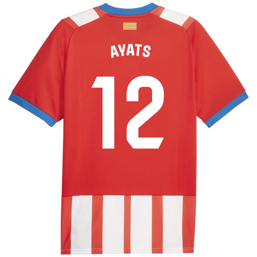 Niño Camiseta Mònica Ayats #12 Rojo Blanco 1ª Equipación 2023/24 La Camisa Perú