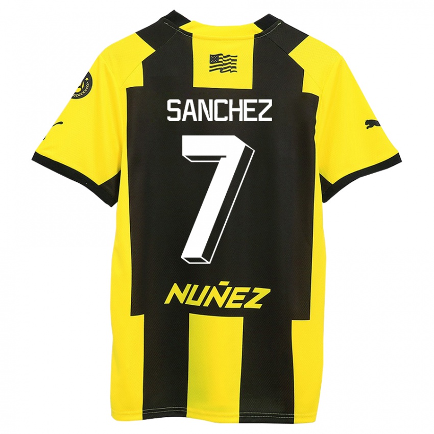 Niño Camiseta Carlos Sánchez #7 Amarillo Negro 1ª Equipación 2023/24 La Camisa Perú