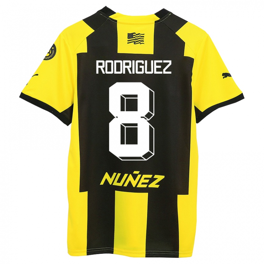 Niño Camiseta Sebastián Rodríguez #8 Amarillo Negro 1ª Equipación 2023/24 La Camisa Perú