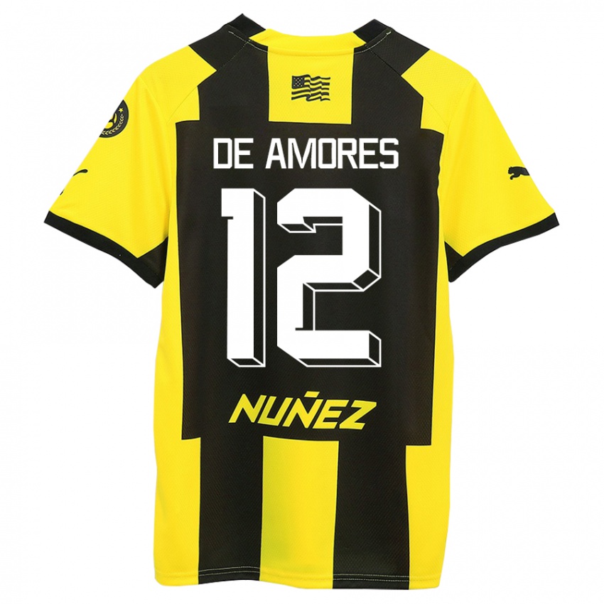 Niño Camiseta Guillermo De Amores #12 Amarillo Negro 1ª Equipación 2023/24 La Camisa Perú