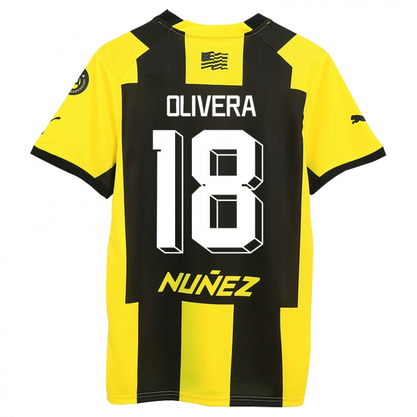 Niño Camiseta Maximiliano Olivera #18 Amarillo Negro 1ª Equipación 2023/24 La Camisa Perú