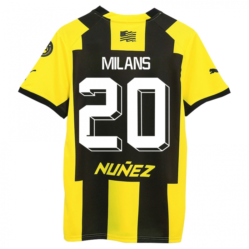 Niño Camiseta Pedro Milans #20 Amarillo Negro 1ª Equipación 2023/24 La Camisa Perú