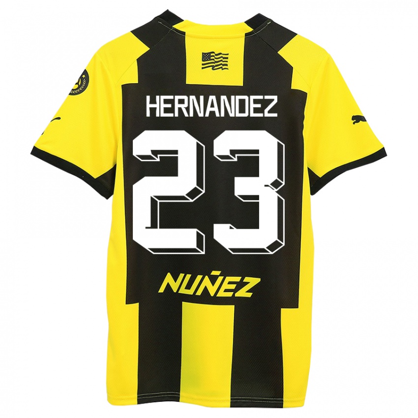 Niño Camiseta Abel Hernández #23 Amarillo Negro 1ª Equipación 2023/24 La Camisa Perú