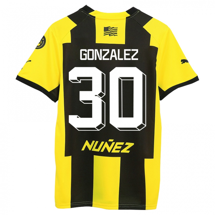 Niño Camiseta Ángel González #30 Amarillo Negro 1ª Equipación 2023/24 La Camisa Perú
