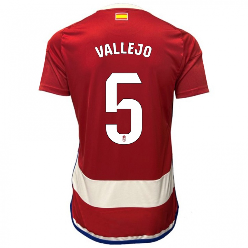 Niño Camiseta Jesus Vallejo #5 Rojo 1ª Equipación 2023/24 La Camisa Perú