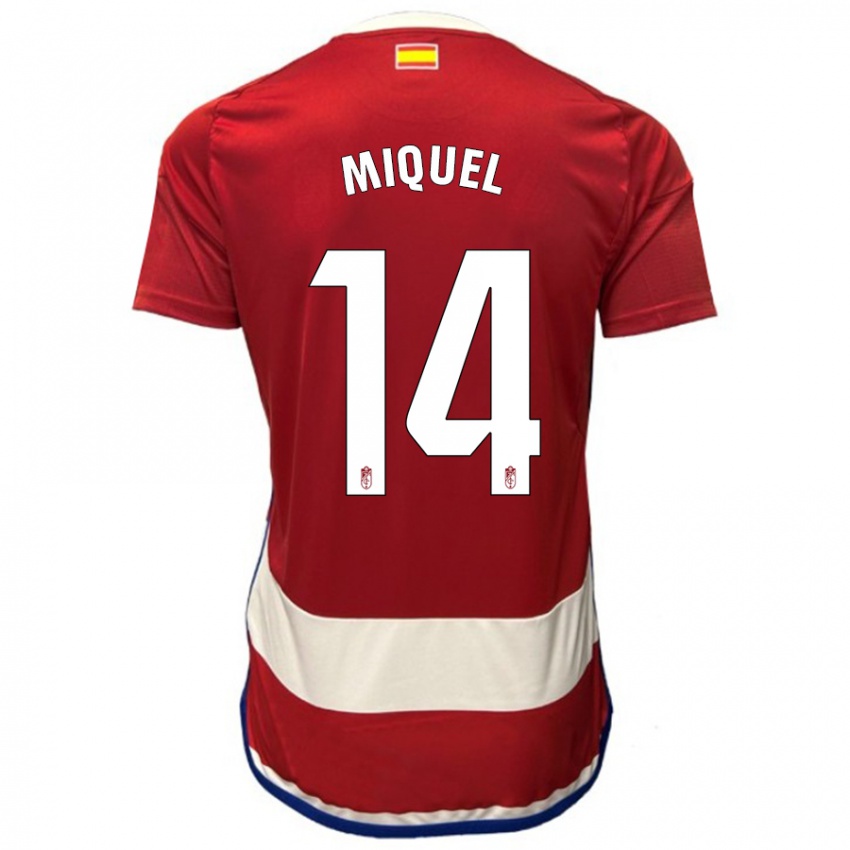 Niño Camiseta Ignasi Miquel #14 Rojo 1ª Equipación 2023/24 La Camisa Perú