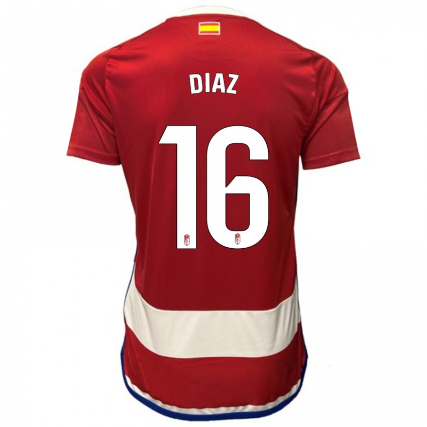 Niño Camiseta Víctor Díaz #16 Rojo 1ª Equipación 2023/24 La Camisa Perú