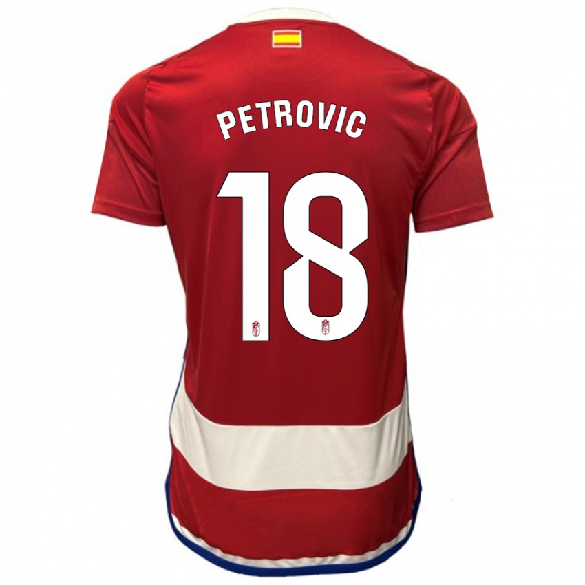 Niño Camiseta Njegos Petrovic #18 Rojo 1ª Equipación 2023/24 La Camisa Perú